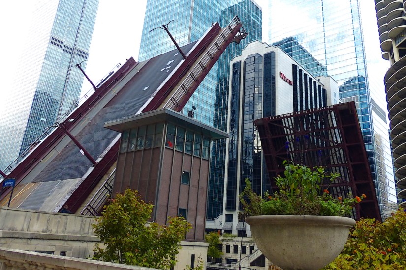 Deaborn Street Bridge leaves raised
