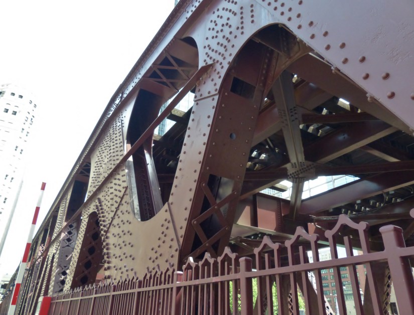 top chord connections on the Wells Street Bridge in Chicago