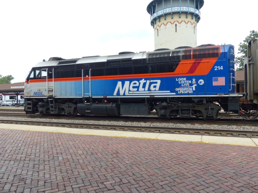 METRA locomotive with Operation Lifesaver logo