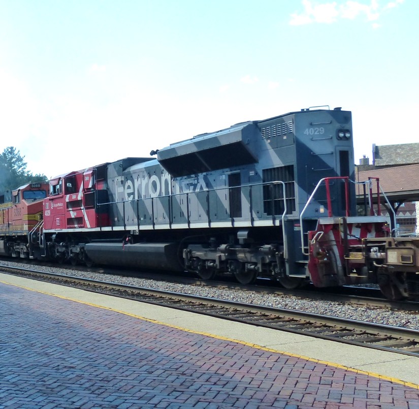 FXE #4029 in special corporate blue livery