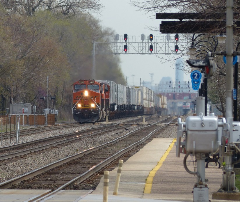 Meet of passenger and freight trains