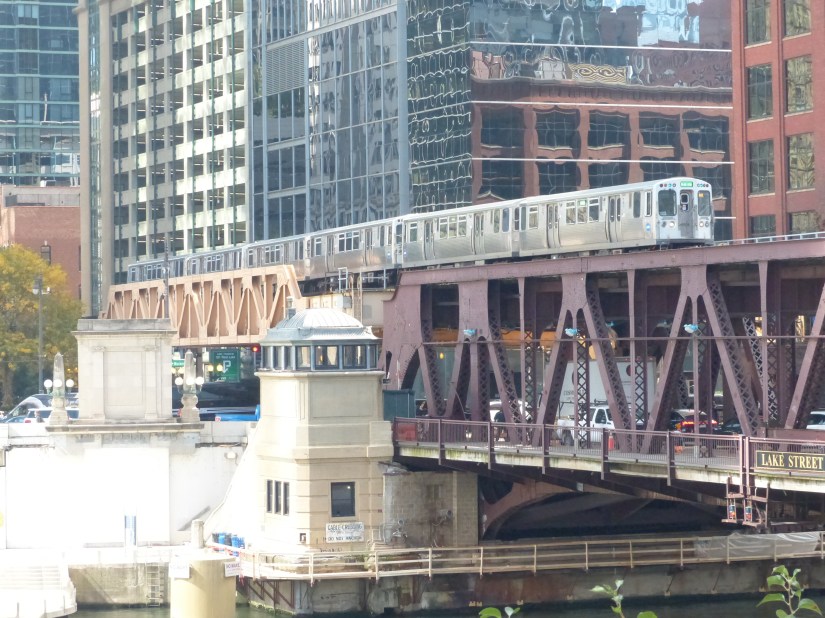 CTA Green Line train crossing a bridge