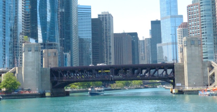 Lake Shore Drive Bridge with all four bridge houses