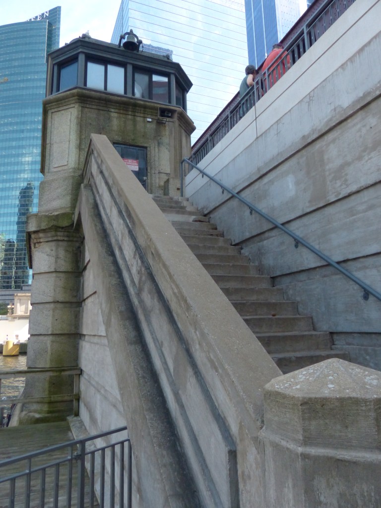 Beaux-Arts bridge tender's house with stone steps