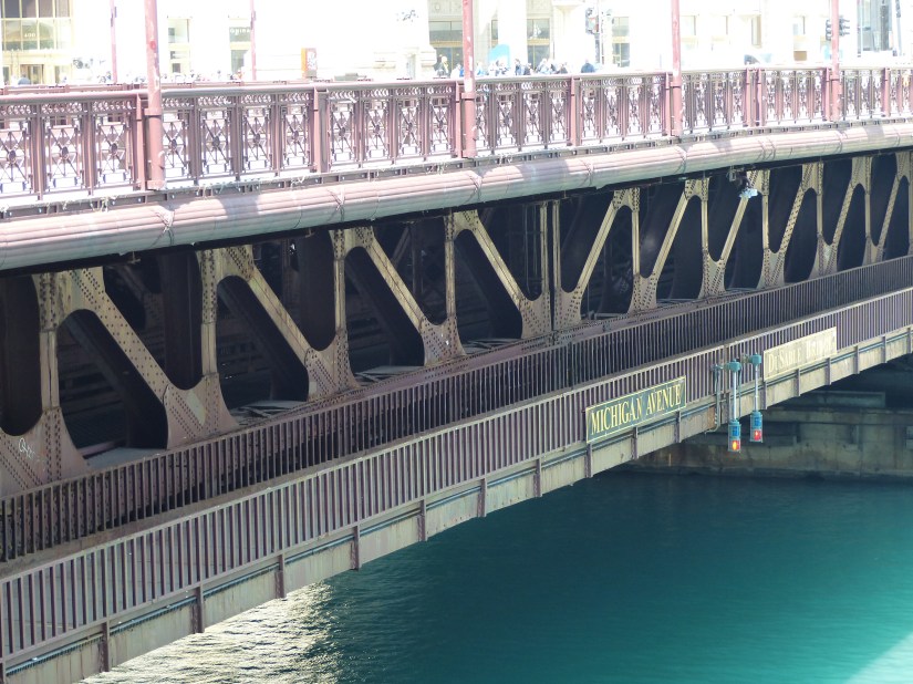 telephoto of the DuSable Bridge in Chicago